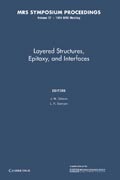 Layered Structures, Epitaxy, and Interfaces: Volume 37
