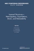 Layered Structures — Heteroepitaxy, Superlattices, Strain, and Metastability: Volume 160