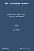 Beam-Solid Interactions: : Volume 157