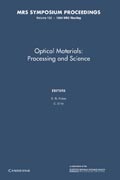 Optical Materials: Processing and Science: Volume 152