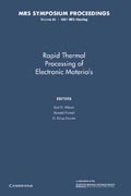 Rapid Thermal Processing of Electronic Materials: Volume 92