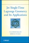 Jet single-time Lagrange geometry and its applications