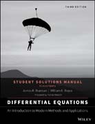 Differential Equations: An Introduction to Modern Methods and Applications 3E Student Solutions Manual