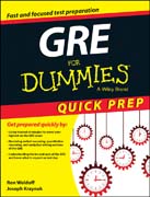 GRE For Dummies, Quick Prep Edition