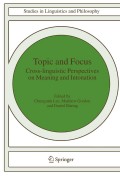 Topic and focus: cross-linguistic perspectives on meaning and intonation