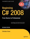 Beginning C# 2008: from novice to professional