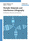 Periodic materials and interference lithography for photonics, phononics and mechanics