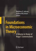 Foundations in microeconomic theory: a volume in honor of Hugo F. Sonnenschein
