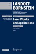 Landolt-Börnstein: numerical data and functional relationships in science and technology pt. 3 Laser systems