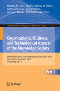 Organizational, business, and technological aspects of the knowledge society: Third World Summit on the Knowledge Society, WSKS 2010, Corfu, Greece, September 22-24, 2010, Proceedings, part II