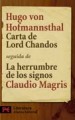 Carta de Lord Chandos: seguida de ‘La herrumbre de los signos: Hofmannsthal y la carta de Lord Chandos ‘de Claudio Magris