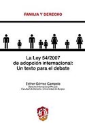 La Ley 54/2007 de adopción Internacional: un texto para el debate